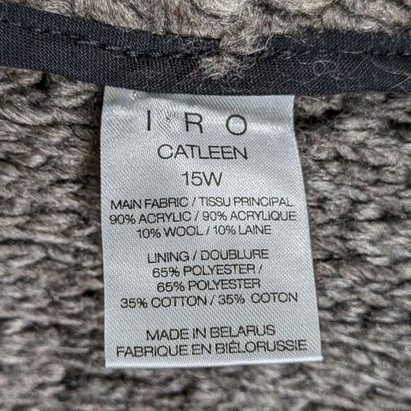IRO Paris Catleen Boucle Knit Vest Gray Sleeveless Cowl Neck Layering Sweater 36 - Picture 15 of 16